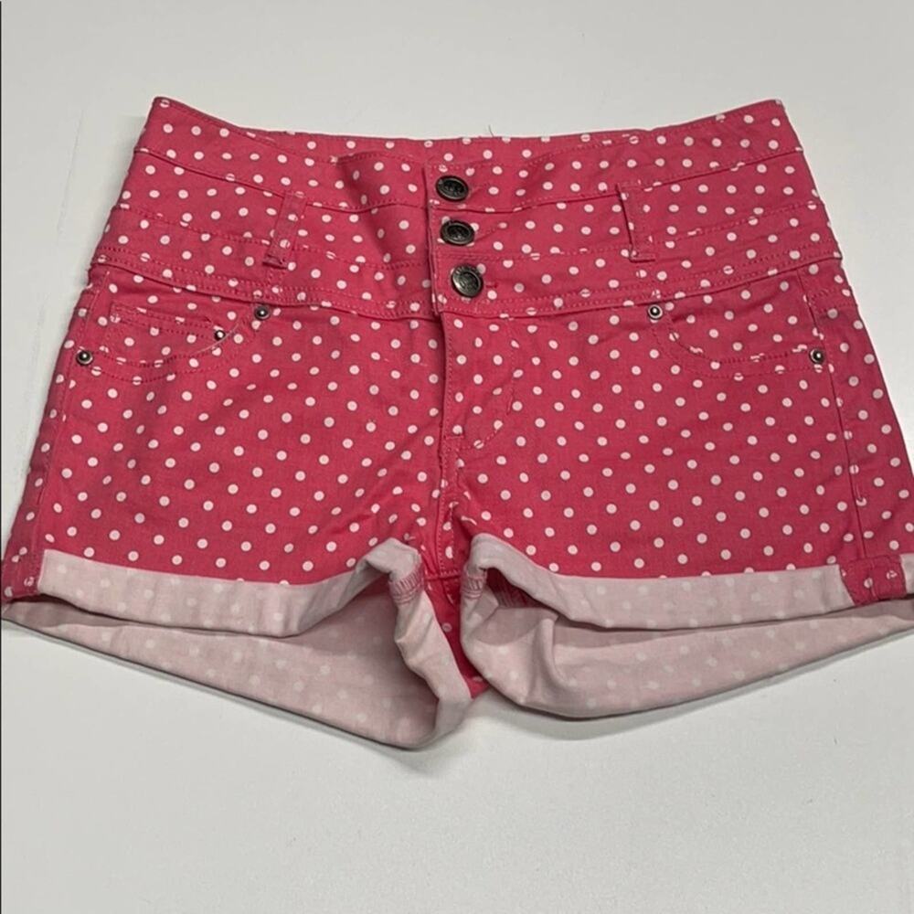 1st KISS Womens 9 Pink White Polka Dot Shorts 29